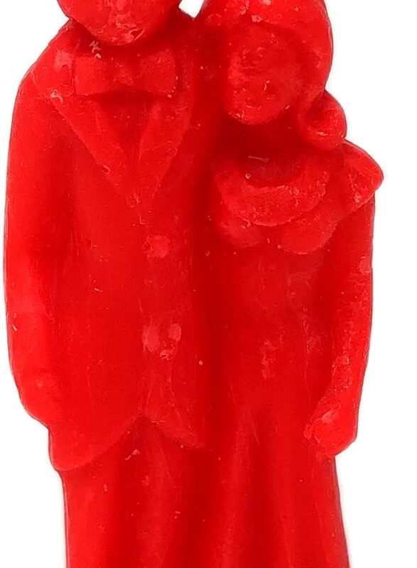 Vrinda® Decorative Candle Erotic Wedding Couple – Couple Art Portrait Candle Mould - Handcrafted Romantic Figurine Candles for Rituals, Couple Spell, Marriage, and Other Special Occasion (Red)