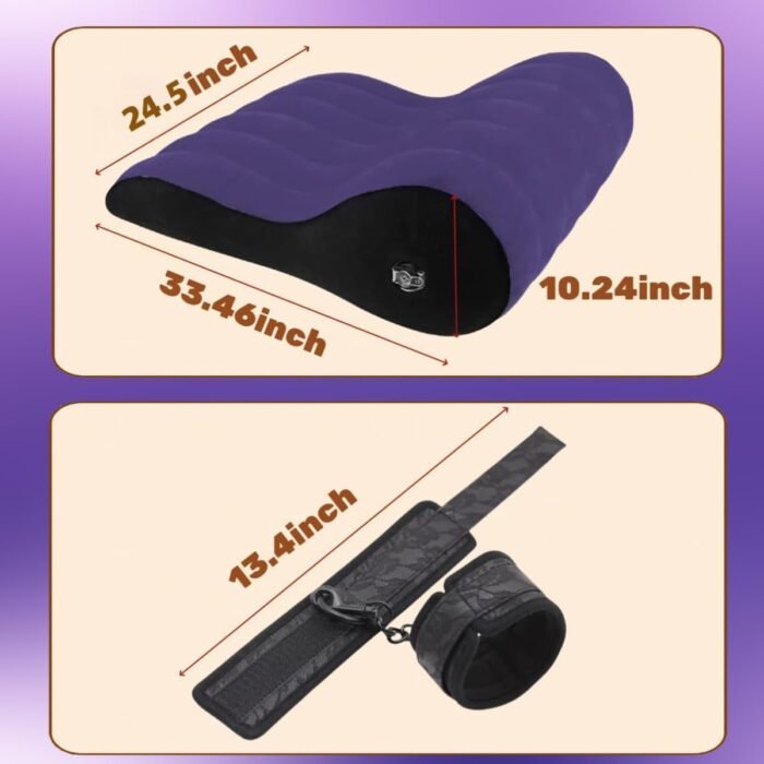Sex Sofa Sex Furniture Cushion Inflatable Sex Pillow with Bondage Handcuffs Sex Toys for Deeper Position Support Ramp for Adult Women Men - Image 6