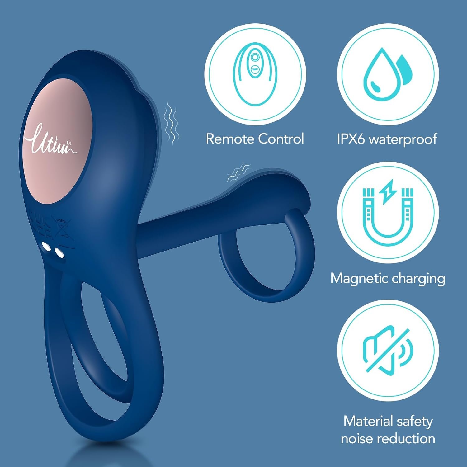 3 in-1 Vibrating Penis Ring for Couples Sex Toys & Games with 10 Vibration Modes Double Cock Ring - Image 3