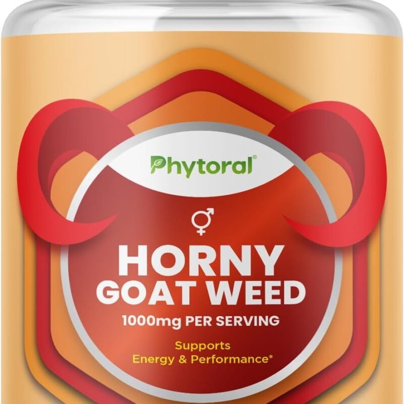 Pure Horny Goat Weed Extract with Maca Powder – Immune Support – Helps Increase Drive and Stamina – Booster for Men and Women Tongkat Ali Plus L-Arginine Increases Energy – 60 Capsules
