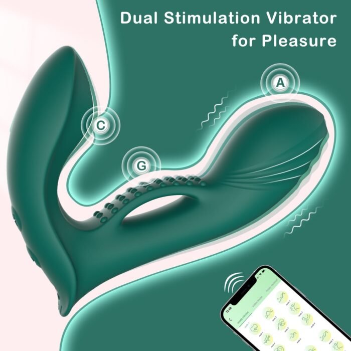 Adult Sex Toys for Women Pleasure, CHINGGA Wearable Panty G Spot Vibrators with App Control, 9×9 Vibrating Modes Dildo Waterproof Clitoris Anal Stimulator for Women & Game (Green) - Image 2