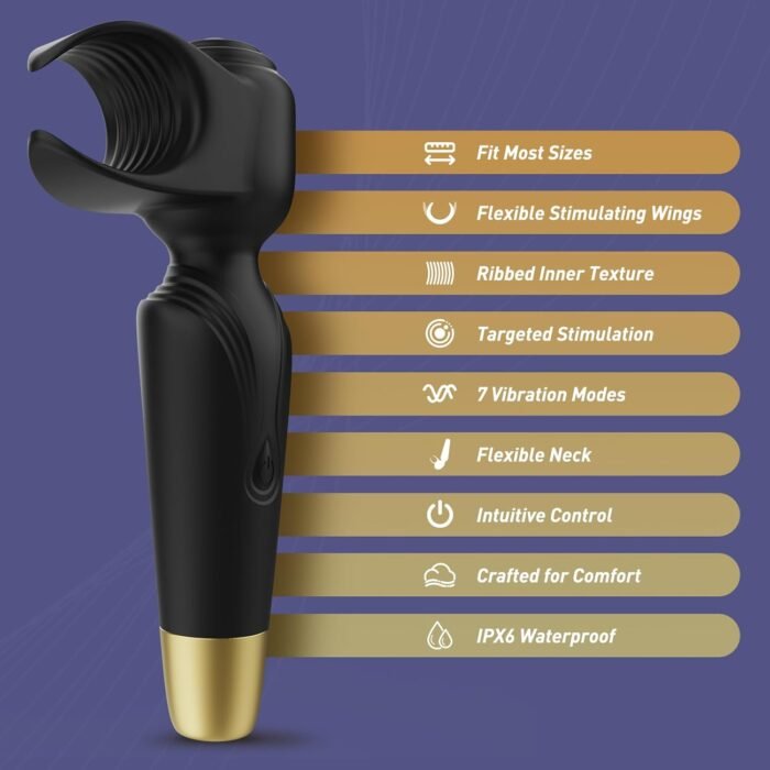 Tracy's Dog Wand Vibrator for Men and Couple, 2 in 1 Powerful Male Sex Toys Stroker for Glans Massage, Clitoris Stimulation for Partner Play, Adult Toys for Penis Clitoral Stimulation - Image 4