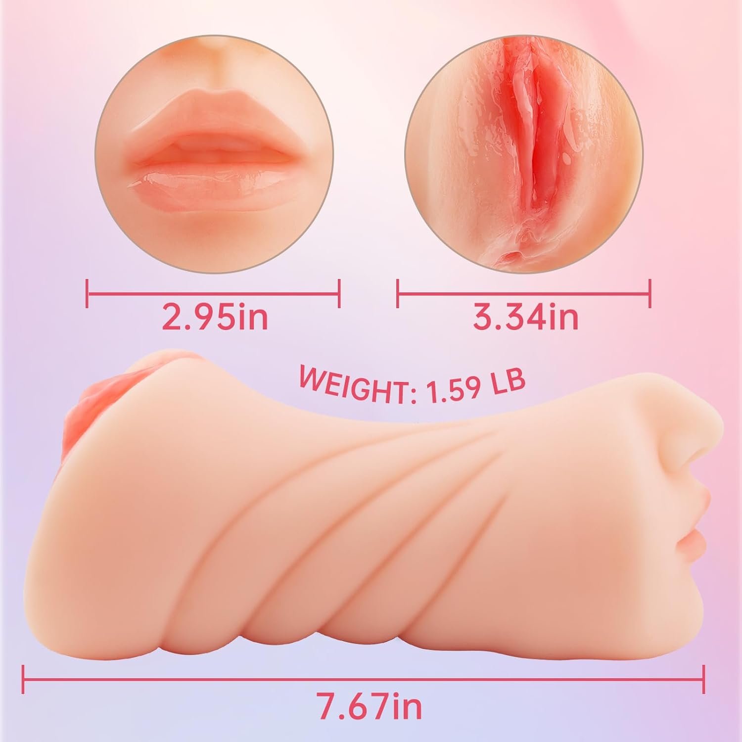3 in 1 Male Masturbator, Realistic Sex Doll Male Masturbation Cup with 3D Textured Interior, Strong Suction Vagina Oral Anal Sex Stroker, Pocket Pussy Blowjob Pleasure Adult Sex Toys for Men - Image 5