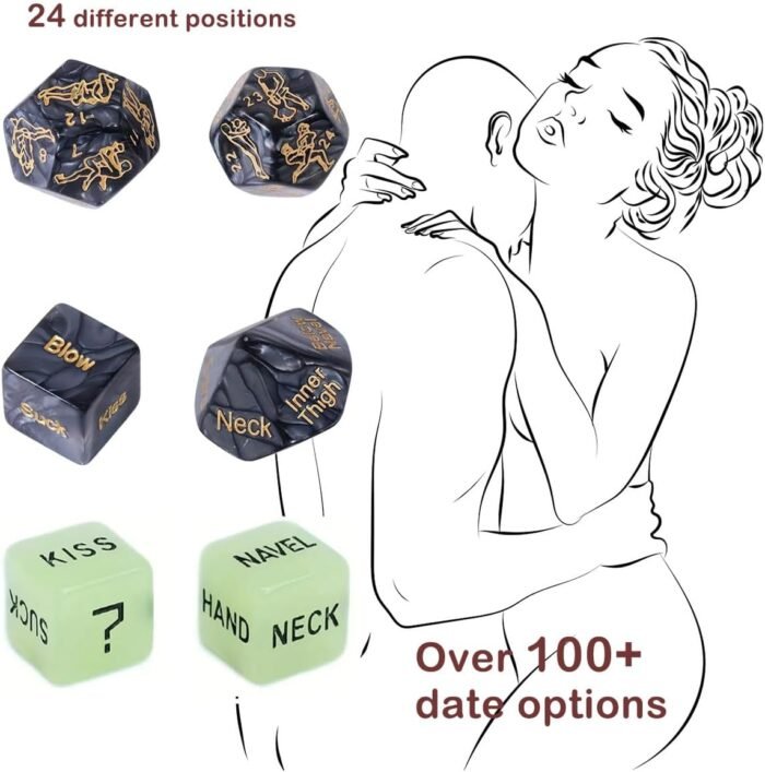Sex Dice for Adults Couples 6 PCS Glow in The Dark Positon Dice for Date Night Sex Games Fun Dices for Couple Lovers Dice Sex Gaming Fun Dices for Couple Lovers Foreplay - Image 2