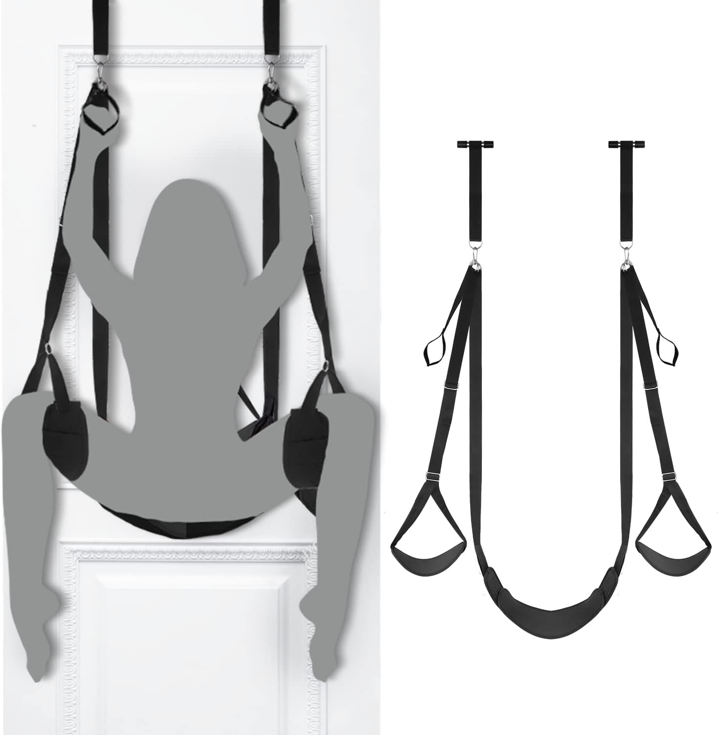 SEXY SLAVE Door Sex Swing with Seat, Adult Sex Toys Bondage Love Slings for Adult Couples with Adjustable Straps, Holds up to 300lbs