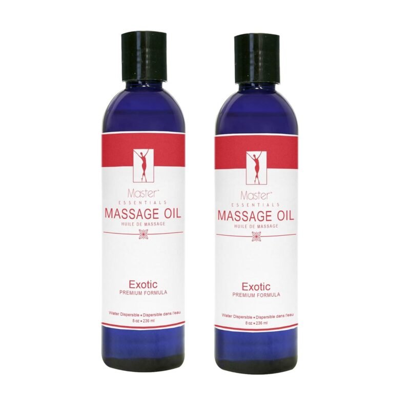 Master Massage Organic Massage Oil - 8 fl oz, Exotic Sense, Water-Soluble, Skin-Nourishing Formula for Relaxation, Ideal for Massage Therapy and Home Use, Pack of 2
