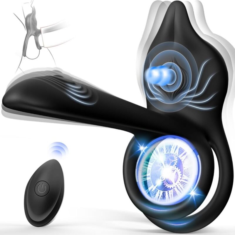 Vibrating Cock Ring Adult Sex Toys for Men, 3 in 1 Penis Ring Vibrator with 10 Vibration Modes G-Spot & Clitoral Stimulator, Silicone Couples Sex Toy Adult Sex Toys Vibrators for Men Women