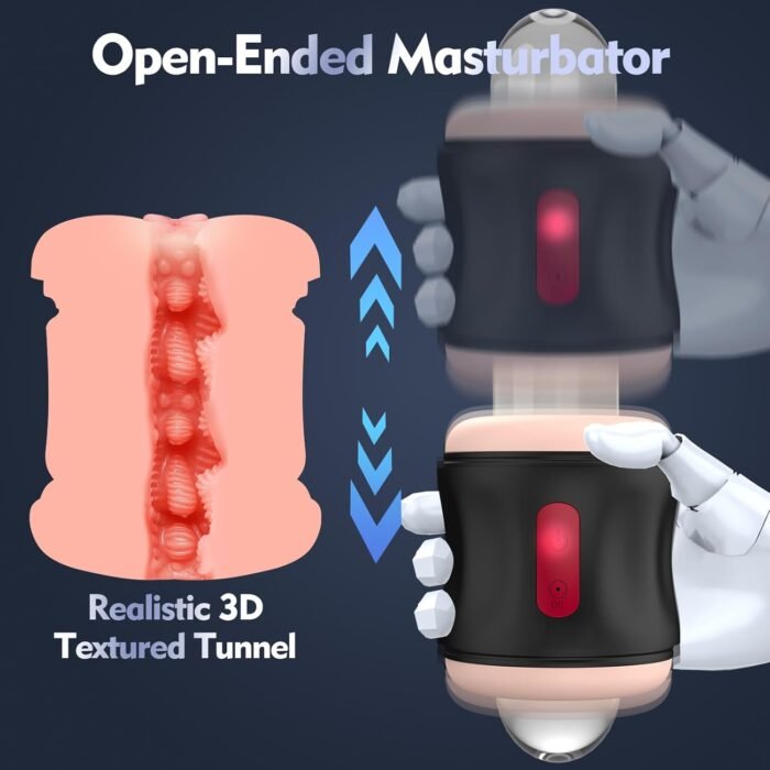 Adult Sex Toys Male Masturbator- Open Ended Powerful Vibration Pocket Pussy for Men, Male Stroker Vibrator Lifelike Vaginal Anal Blowjob Toy with 9 Modes, Plump and Soft Fleshy Realistic Masturbation - Image 3
