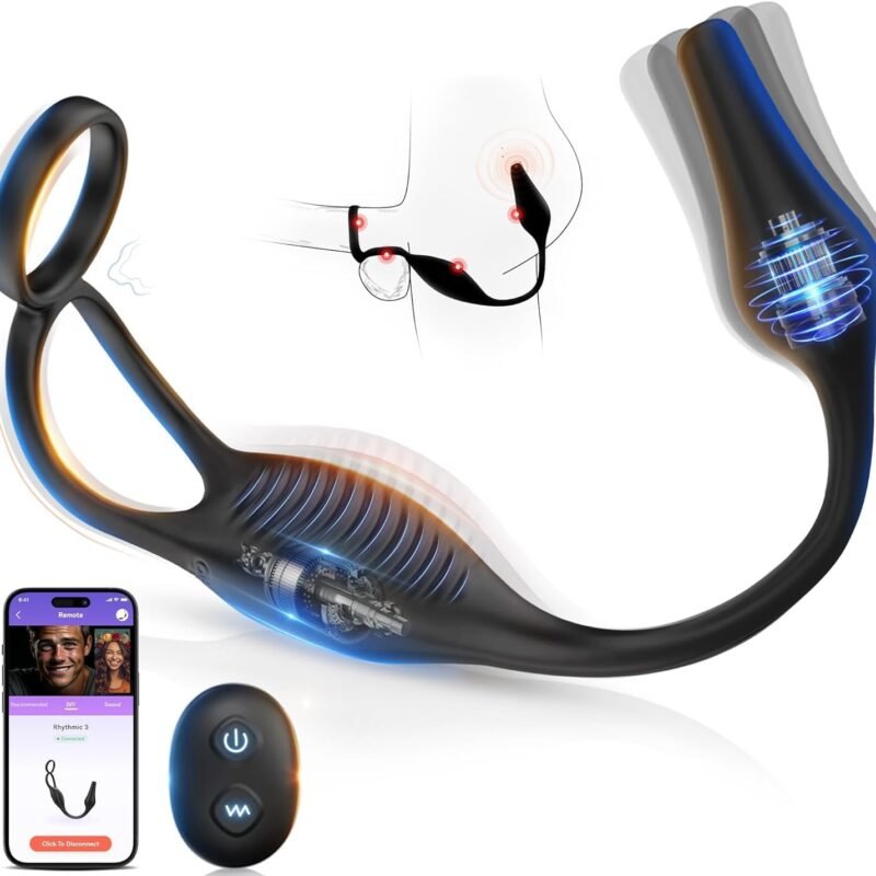 Male Sex Toy Prostate Massage - Powerful Precise Continuous Stimulate Prostate with 7 Modes APP Remote Control, Prostate Toy Male Vibrator Vibrating Penis Ring Dildo Adult Sex Toys for Couples Men