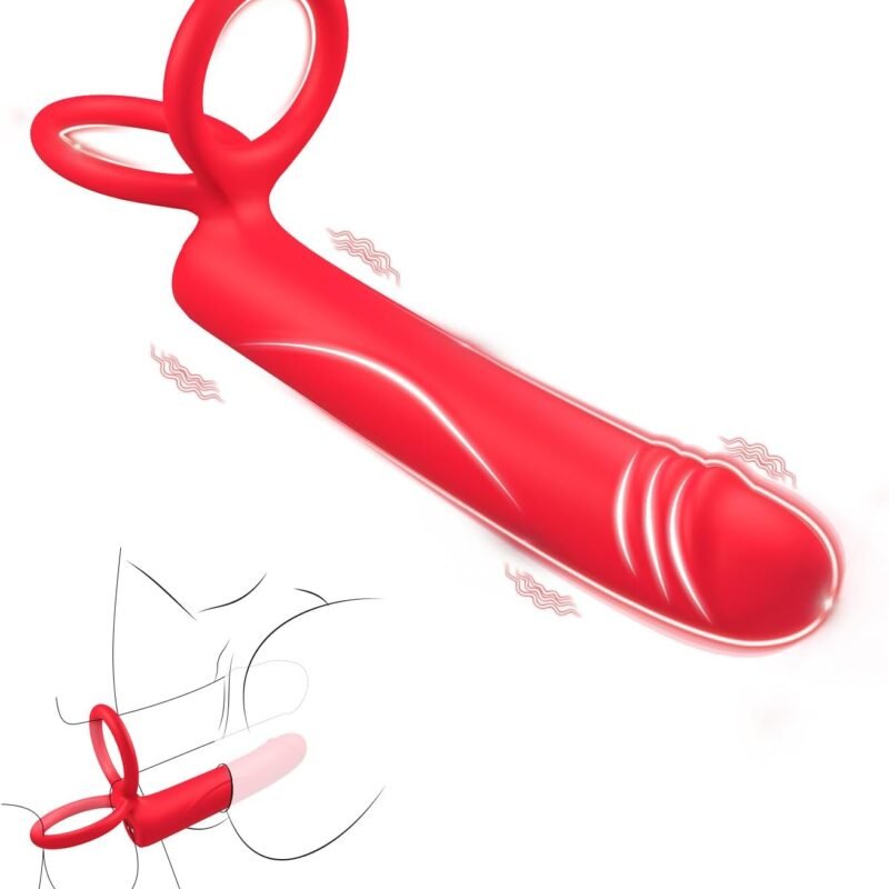 Anal Toys Vibrating Cock Ring Sex Toys for Men,Anal Dildo Male Vibrator with 10 Vibration Modes,Strap-On Dildo Butt Plug with Penis Ring,Double Penetration Pleasure for Men and Couples Adult Sex Toys