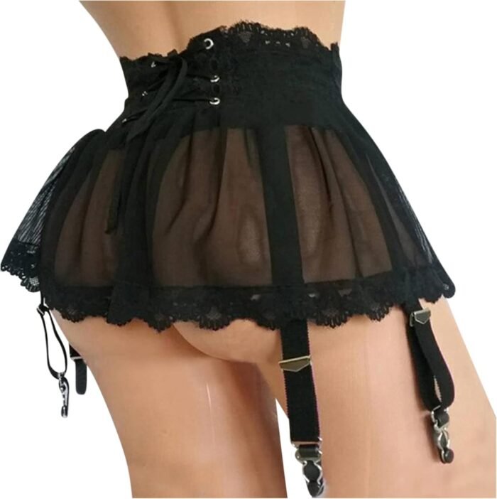 Women Lingerie Set Mini Teddy Sexy Sleeveless Underwire Bra Chemise Stockings Nightwear Underwear - Image 5