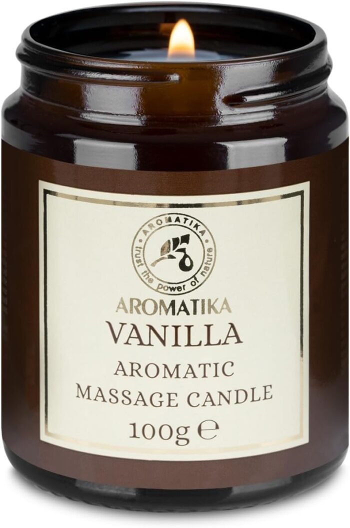 Scented Massage Candle Vanilla - Relaxing Massage Candle - Soy Wax Candle 3.5Oz - Massage Candle with Coconut and Almond Oils - Vanilla Oleoresin - Body Care - Calming - Beauty - Aromatherapy