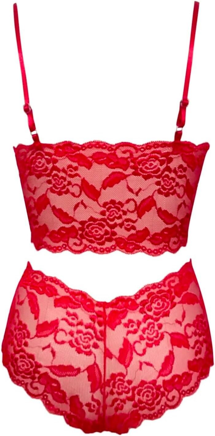 Women Sexy Lace Chemise Babydoll Adjustable Strappy Front Open Closure Mini Dress High Waisted Nightwear Negligee - Image 3