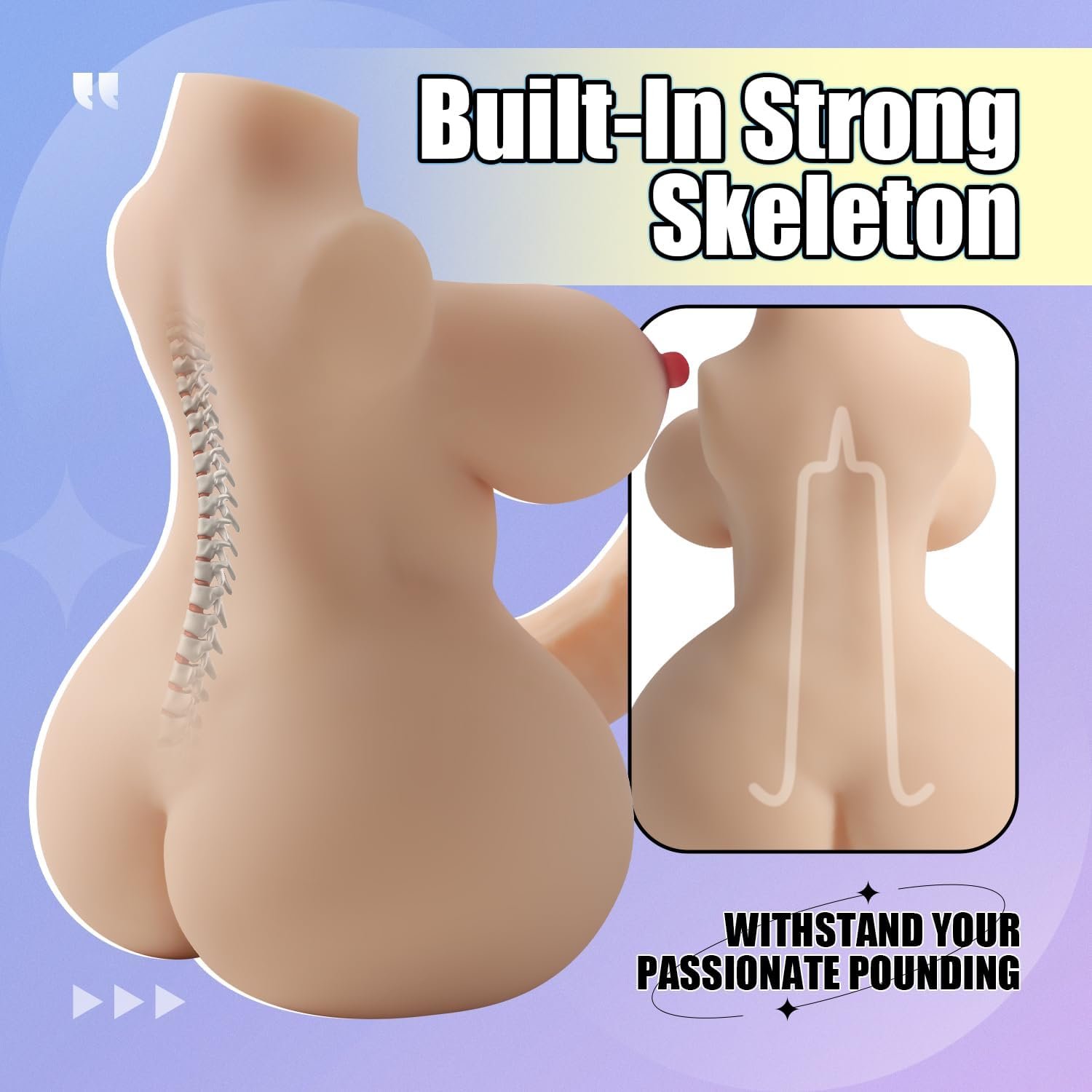 Shemale Sex Doll Torso Dildo Sex Doll for Women Trans Sex Doll with Penis Male Torso Sex Doll with Realistic Flexible Huge Dildo Male Masturbator Adult Sex Toys for Men (3.8LB Flesh) - Image 5