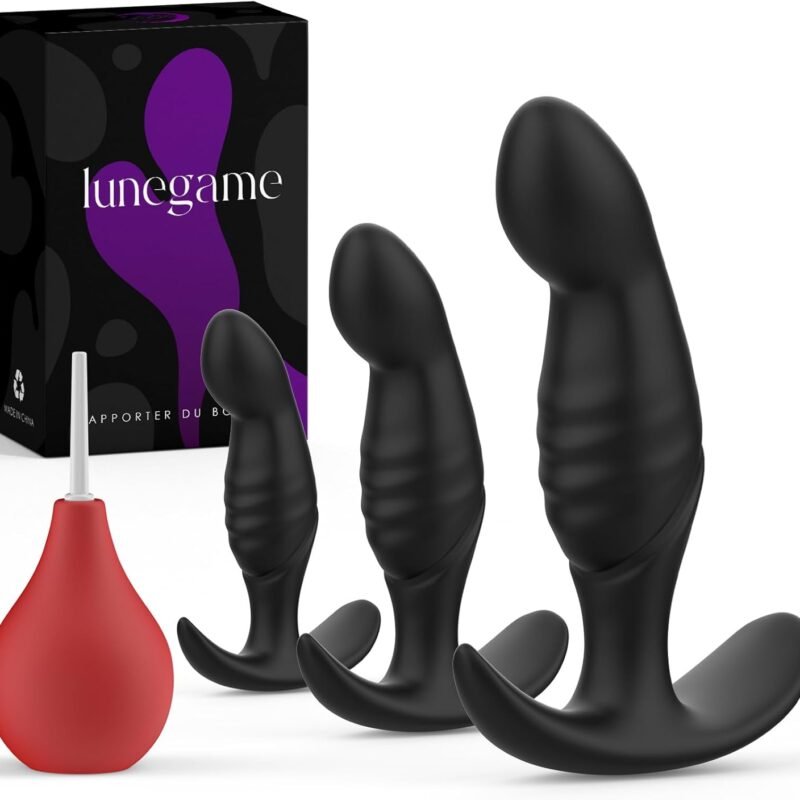 4PCS Anal Plug Adult Sex Toys, Silicone Butt Plug Set for Beginners, Advanced Users, Anal Dildo Training Kit Sex Toys for Man, Women and Couple with Flared Base Prostate Toys