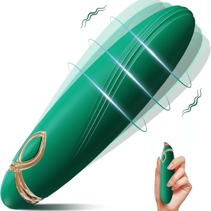 FEOYA Mini Bullet Vibrator for Women Masturbation, Precise Vagina Nipples Clitoral Stimulator with 9 Vibration Modes, Vibrating Finger Massager Adult Sex Toy for Women and Couples, Green