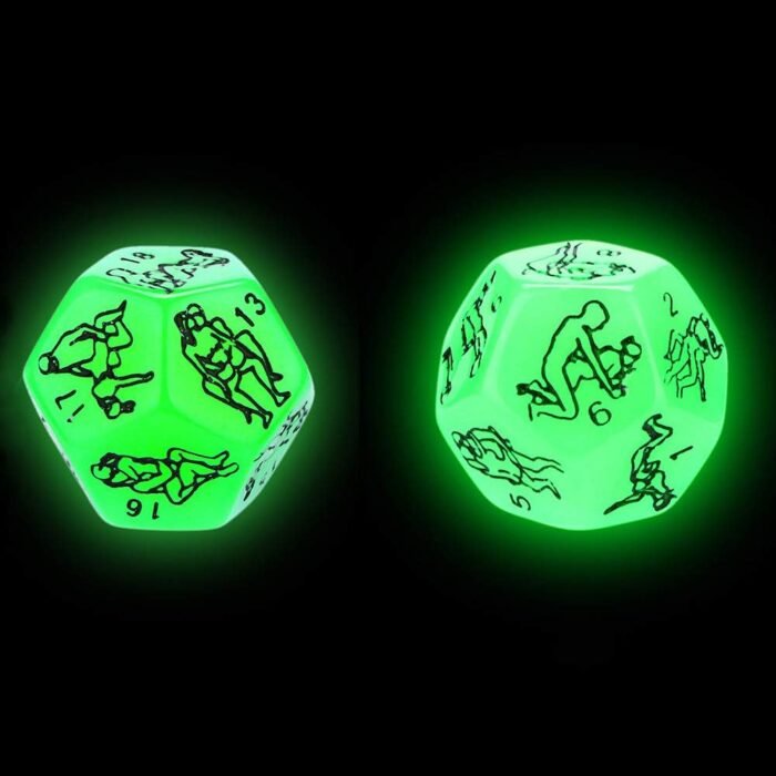 2 Pcs Glow in The Dark Dice Set,Sex Dice for Couples Naughty, Dice Game Set for Adult to Make - Image 3