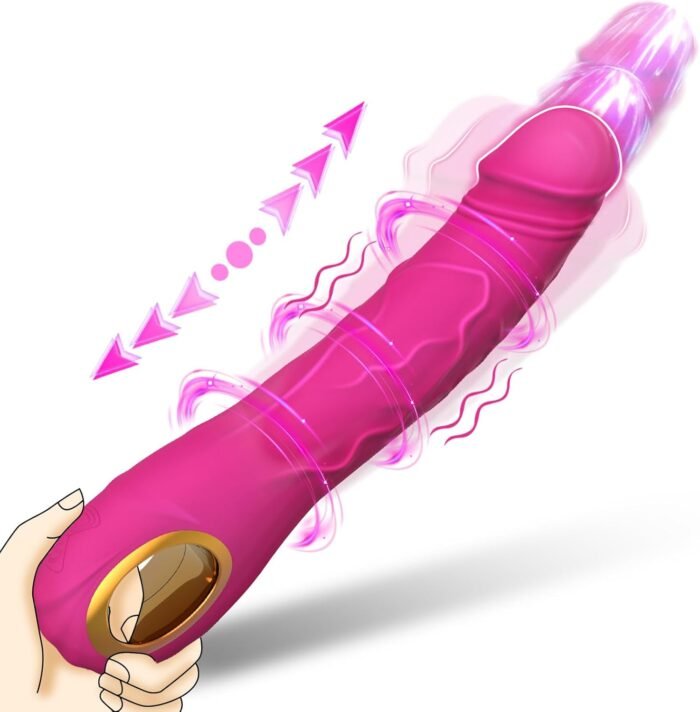 2024 Upgraded G spot Vibrator Womens Sex Toy, Pramtme 9″ Realistic Thrusting Dildo Vibrator with 10 Thrusting & 10 Vibration Patterns, Female Vibrator Adult Sex Toys for Women, Sex Machine (Hot Pink)