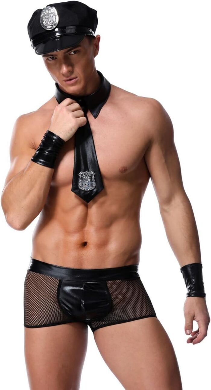 Mens Drillmaster Seaman Cosplay Costume Tuxedo Sexy Lingerie Set Role Play Officer Uniform Gay Bar Nightclub Outfit - Image 2