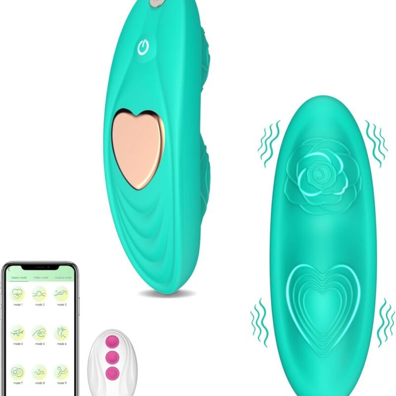 Adult Sex Toys for Women or Couples Vibrator, Dual 9+9 Vibration Modes Independent Control by APP or Remote, Mini Butterfly Vibrators Rose Sex Toy (Mint)