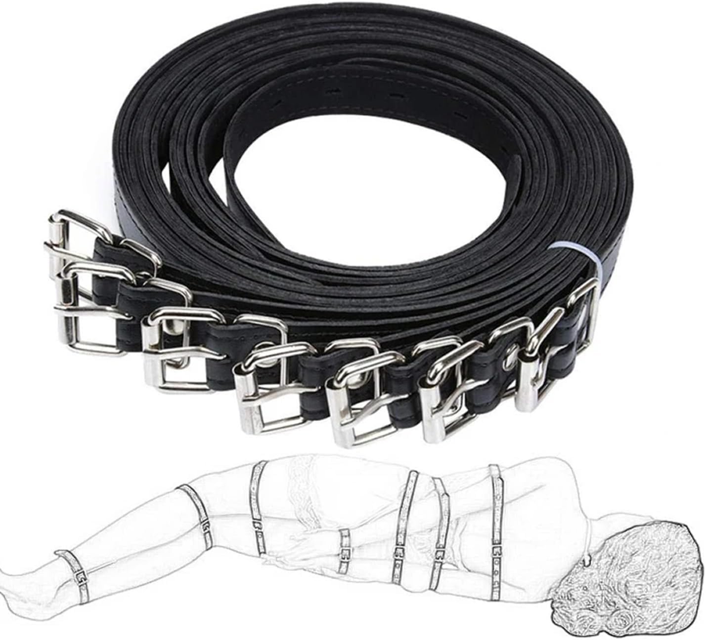 BDSM Toys Bondage Restraints Adult Sex Toys for Couples, 7Pcs Full Body Leather Bondage Set Sex Rope Adult Toys, SM Fetish BDSM Kit Sex Bondage Gear & Accessories, Sex Games Adult Sex Toys for Men