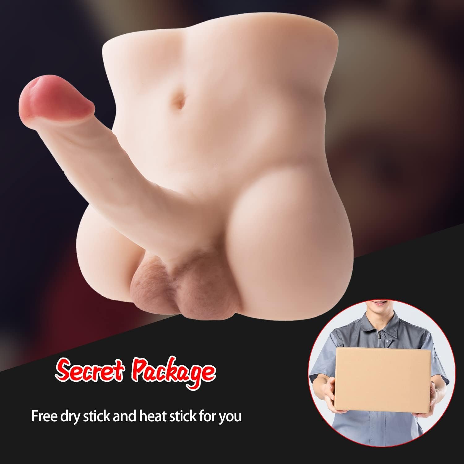 Sex Torso Doll with 8.7inch Flexible Realistic Dildo for Women Masturbation, Men Sex Dolls for Women Tight Anal Hole Sex Huge Cock for Female, Unisex Masturbator Sex Toy for Women Gay Couple 6.6LB - Image 6