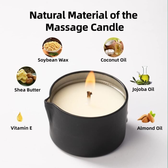 Pure Natural Soybean Scented Massage Candles for Couples-Low Temp Relaxing Candles Aromatherapy - Body Lotion Candles for Massage 6.35 OZ (Pomegranate Scent) - Image 5