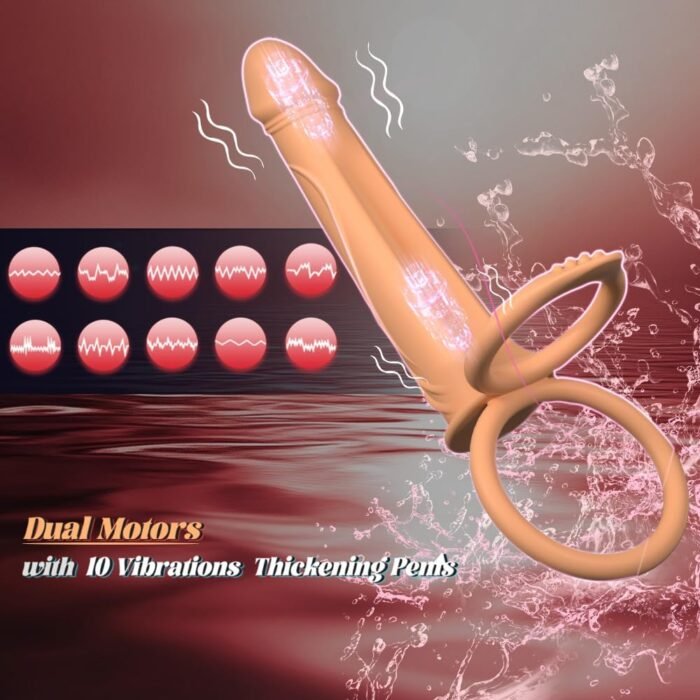 Couples Male Adult Sex Toys - Double Penetration Dildo, Vibrating Anal Plug with Cock Rings, Strap On Butt Plug Penis Vibrator, Mens Kinky Sex Toy for Couple Men Erection Sex, LNIIY Anal Play Sex Game - Image 3