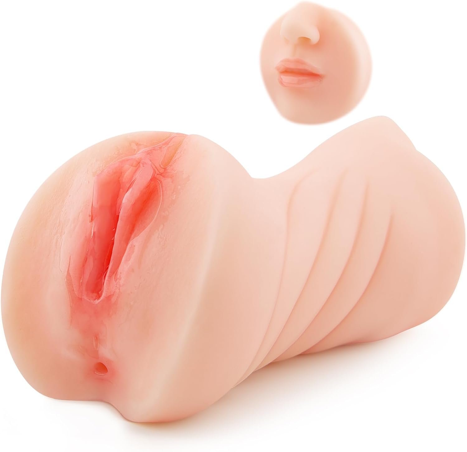 3 in 1 Male Masturbator, Realistic Sex Doll Male Masturbation Cup with 3D Textured Interior, Strong Suction Vagina Oral Anal Sex Stroker, Pocket Pussy Blowjob Pleasure Adult Sex Toys for Men