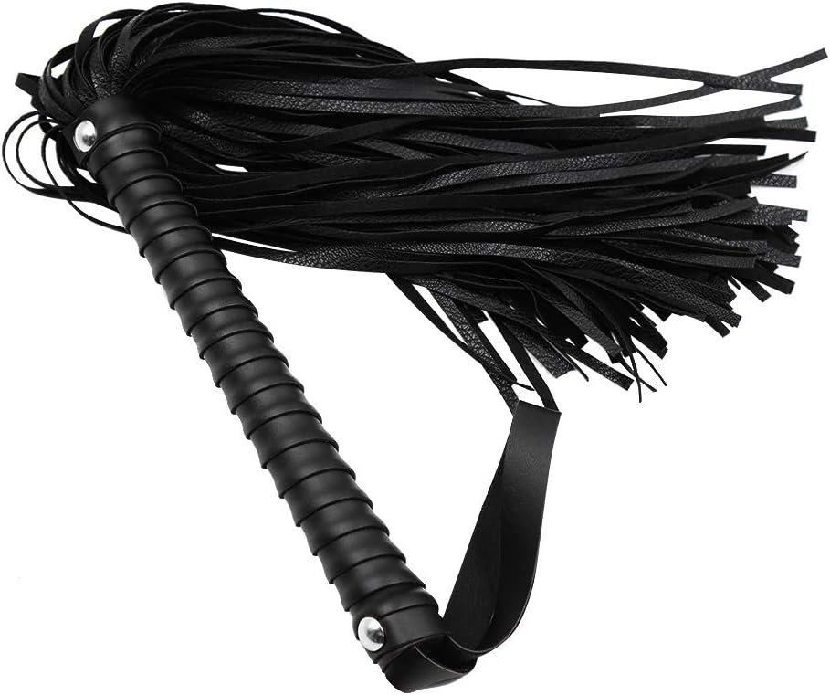 SM Leather Short Nail Black Belted Sexy Fun Whip Flirting Fantasy Sex Toys Fetish Hand Paddle Kinky Restraint Bondage Sex Role Play - Image 2