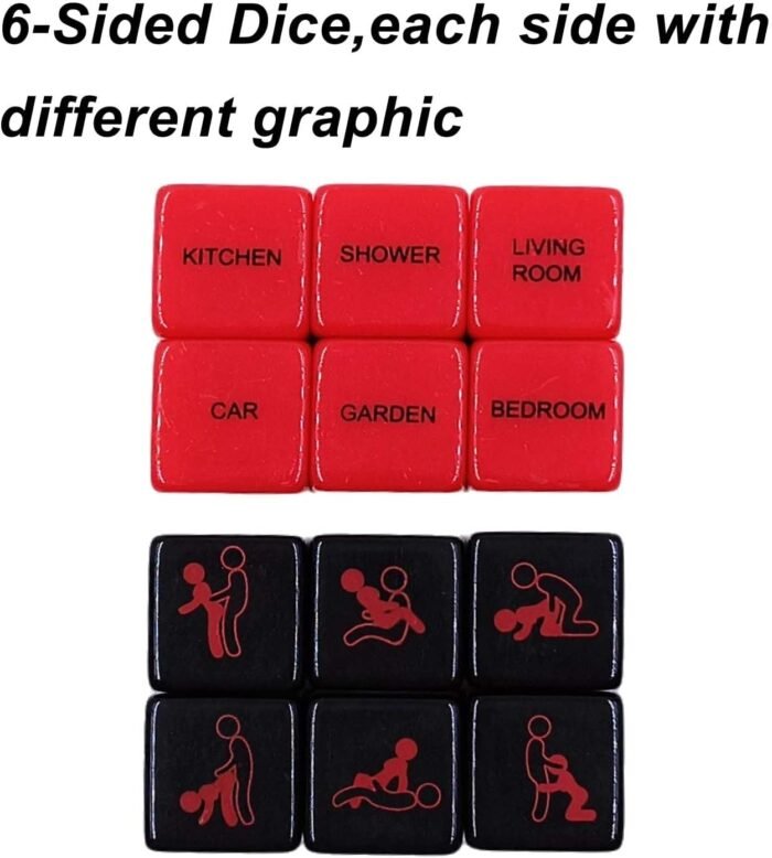Adult Games Dice Party Favor Art Supplies Set of 2 Sexual Date Night Dices Weird Funny Gifts for Adults Couple Lovers Him Her Sex Love Gift for Wedding Engagement Birthday Valentine's Day Anniversary - Image 2