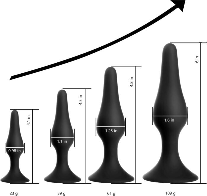 Hisionlee Sex Toys 5PCS Anal Plug Set Silicone Anal Butt Plug Adult Sex Toys for Women,Men and Beginners(Black) - Image 3