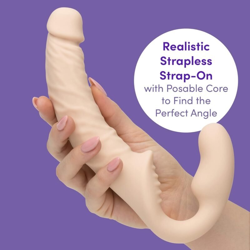Lovehoney Lifelike Lover Luxe Strapless Strap On Dildo - Adjustable 9 Inch Realistic Dildo for Women - Smooth Soft to Touch Silicone - Adult Sex Toy - Waterproof - Flesh Pink