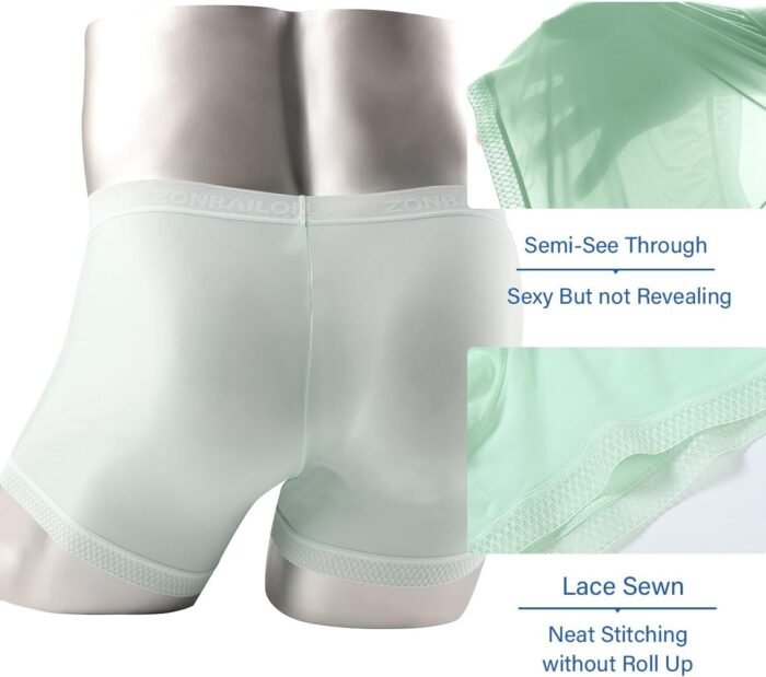 YINYOUYU Mens Sexy Ice Silk Underwear See Through Boxers Sheer Trunks Ultra Thin Bulge Pouch Boxer Briefs - Image 7