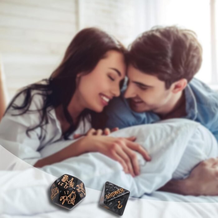 Date Night Dice, Funny Dice Game, Portable Dice Kit for Women Men Husband Girlfriend Boyfriend (Black) - Image 5