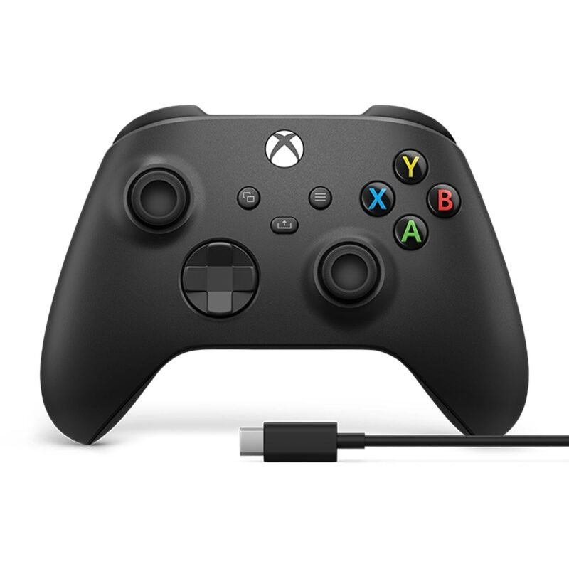 Xbox Core Wireless Gaming Controller + USB-C® Cable – Carbon Black Series X|S, One, Windows PC, Android, and iOS