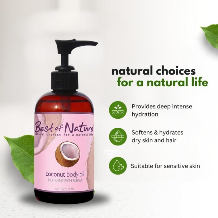 Best of Nature 100% Pure Fractionated Coconut Oil - Liquid MCT Massage & Body Oil, Unscented Moisturizer for Hair, Skin, Face, Aromatherapy Carrier for Essential Oils, Half Gallon (64 fl oz) - Image 5