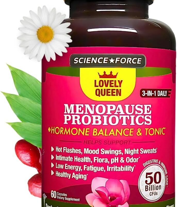 Lovely Menopause Relief + Hormone Balance + Weight Management, Hot Flashes, Mood Swings, Vaginal Health & Dryness | Black Cohosh, Dong Quai, Ashwagandha + Probiotics, Woman Supplement, 60 ct