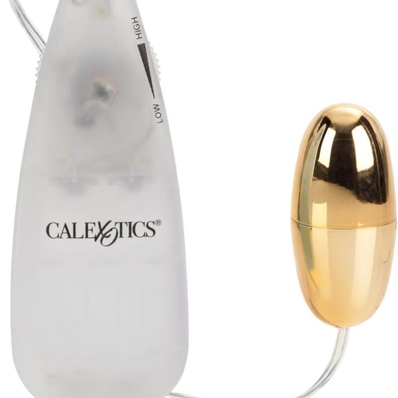 CalExotics Pocket Exotics Wired Bullet Vibrator - Sex Toys for Couples - Adult Vibe Egg Massager - Gold