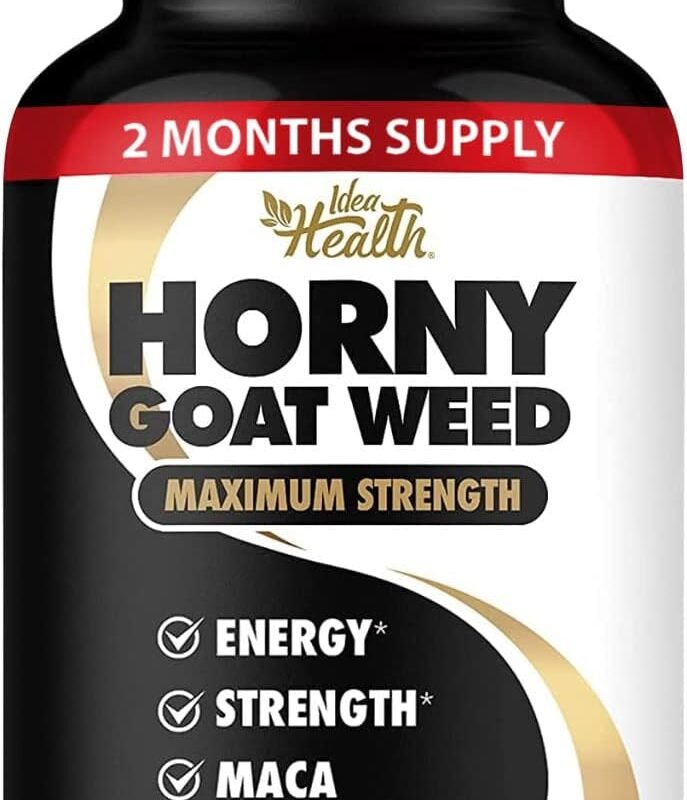 Horny Goat Weed 1275 mg MAX STRENGTH w/Maca (2 Month Supply) - Energy & Performance Complex for Men and Women | 120 Vegan Capsules