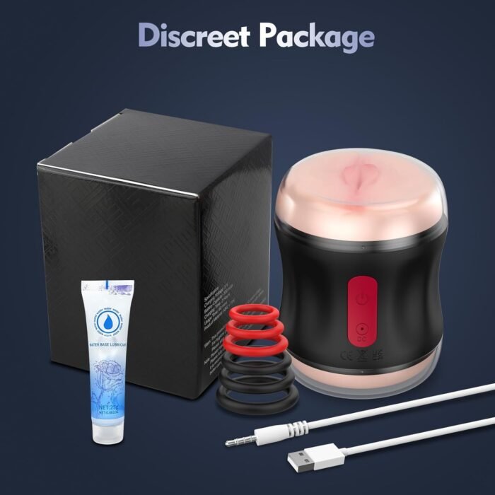 Adult Sex Toys Male Masturbator- Open Ended Powerful Vibration Pocket Pussy for Men, Male Stroker Vibrator Lifelike Vaginal Anal Blowjob Toy with 9 Modes, Plump and Soft Fleshy Realistic Masturbation - Image 7