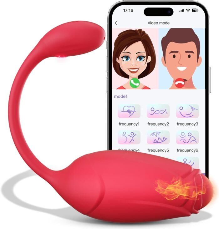 APP Remote Control Vibrator Wearable Rose Sex Toy, Sex Toys for Couples with Countless Customizable Vibration Modes, Long Distance Vibrator G-spot Wearable Vibrator, Heatable Adult Toys for Women