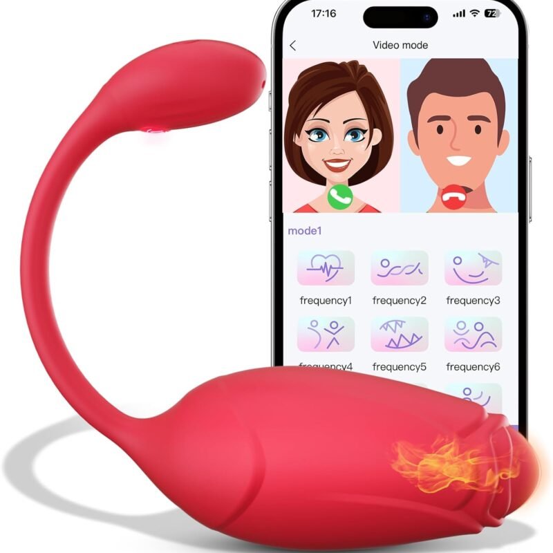 APP Remote Control Vibrator Wearable Rose Sex Toy, Sex Toys for Couples with Countless Customizable Vibration Modes, Long Distance Vibrator G-spot Wearable Vibrator, Heatable Adult Toys for Women