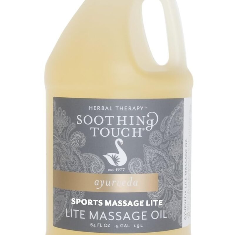 Soothing Touch Sports Massage Lite Oil, 1/2 Gallon, Deep Penetration, Quick Absorption, Peppermint, Eucalyptus, Clove, Leaves No Residue, Soft, Moisturized Skin