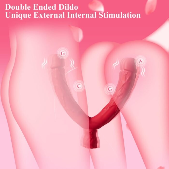 Double Dildo Lesbian Sex Toys 3 in 1 Realistic Dildo for 10 Vibrating Modes, Adult Sex Toy for Stimulation with G Spot Anal Prostate Strapless Realistic Silicone Massager for Men Women Games - Image 2