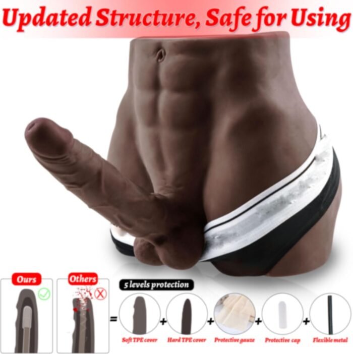 Life Size Male Sex Doll with Flexible Dildo Realistic Sex Huge Cock, 17.0lb Torso Men Sex Dolls for Women Tight Anal Hole 8.5 in Cock for Female Masturbation, Unisex Masturbator Sex Toy for Women Gay - Image 7