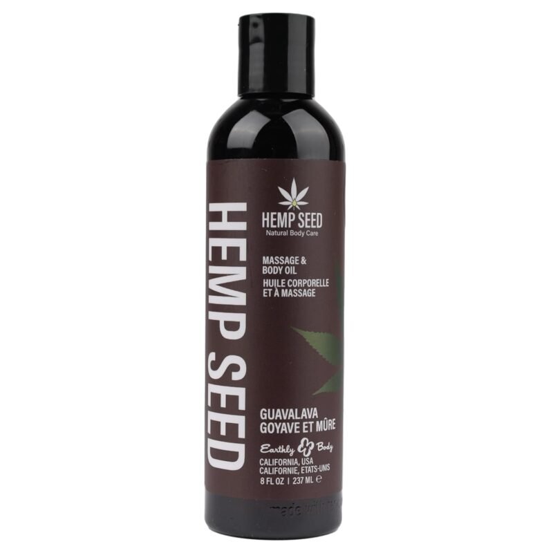 Hemp Seed Massage & Body Oil - 8 fl. oz. - Nourishing, Moisturizing Massage Oil - Hemp Seed, Apricot, Grapeseed & Sweet Almond Oil - Vegan & Cruelty Free
