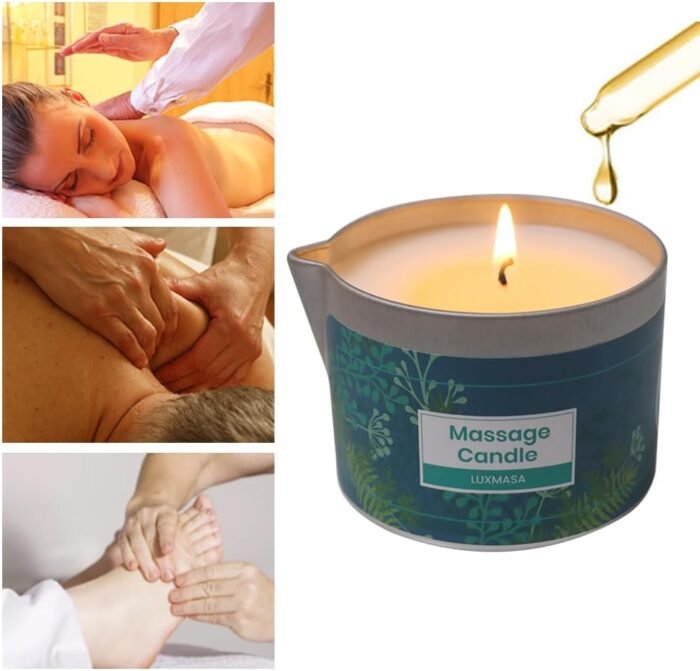 Soy Wax Scented Massage Oil Candles for Couples - Warm Body Oil Candle for Therapy -Low Temp Skin Moisturizing Lotion Candles 6.35OZ (Mystic Ocean Scent) - Image 3
