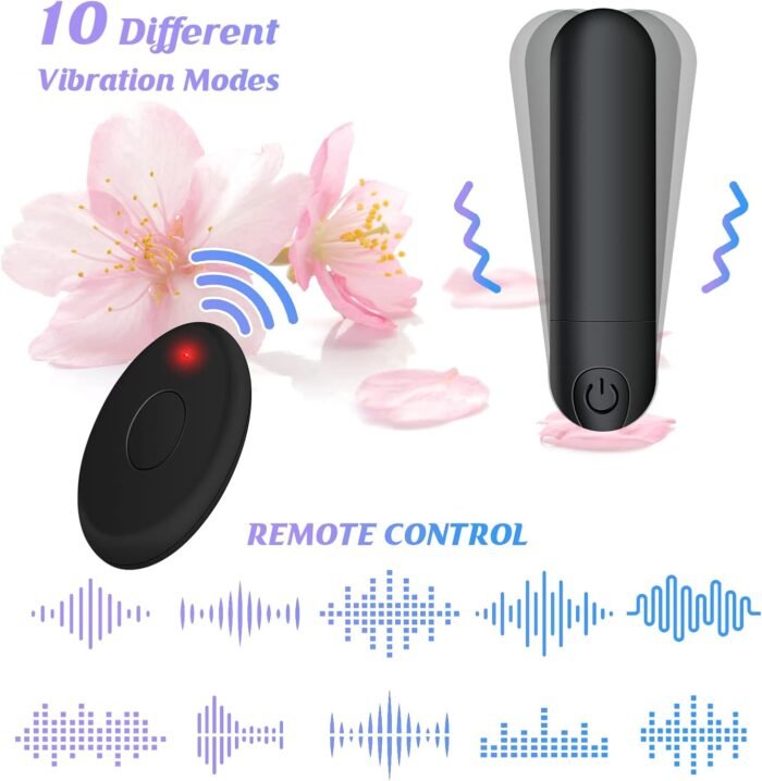 Vibrator Remote Control Vibrate Massager - 10 Speed for Travel USB Rechargeable Waterproof Vibrator Wand - Adult Toys for Women (Black)…… - Image 2