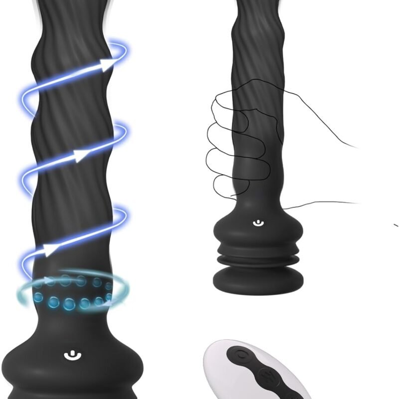 Anal Male Adult Sex Toys - Wriggling Rotating Vibrating Prostate Massager Anal Butt Plug Sex Toy for Men Women Couples, Porinda Remote Control Anal Dildo Vibrator with Suction Cup, 7 Modes Anal Beads